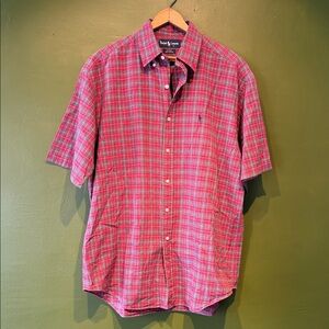 Ralph Lauren Vintage Red Plaid Casual Short Sleeve Shirt